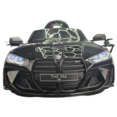 Auto Elettrica per Bambini BMW M4 Nero 12V Sedile in Pelle e Telecomando