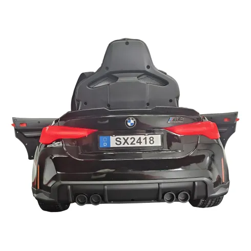 Auto Elettrica per Bambini BMW M4 Nero 12V Sedile in Pelle e Telecomando