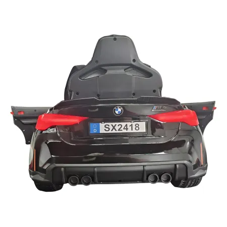 Auto Elettrica per Bambini BMW M4 Nero 12V Sedile in Pelle e Telecomando
