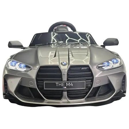 Auto Elettrica per Bambini BMW Grigio 12V Sedile in Pelle Telecomando