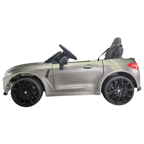 Auto Elettrica per Bambini BMW Grigio 12V Sedile in Pelle Telecomando