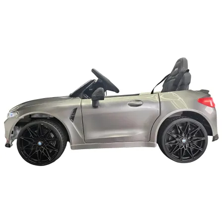 Auto Elettrica per Bambini BMW Grigio 12V Sedile in Pelle Telecomando