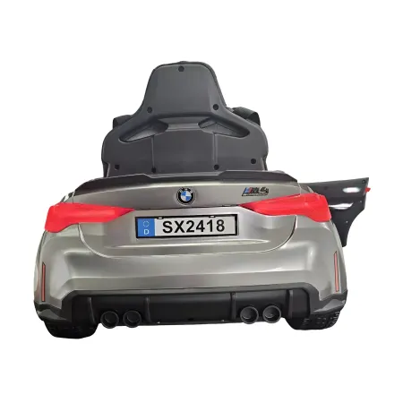 Auto Elettrica per Bambini BMW Grigio 12V Sedile in Pelle Telecomando