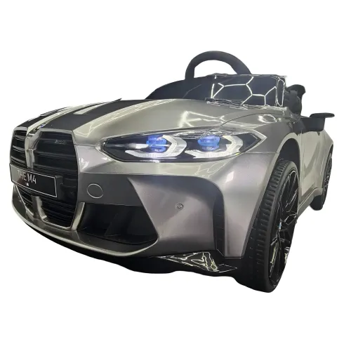 Auto Elettrica per Bambini BMW Grigio 12V Sedile in Pelle Telecomando