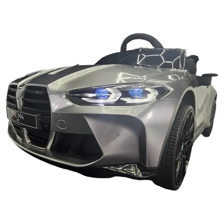 Auto Elettrica per Bambini BMW Grigio 12V Sedile in Pelle Telecomando