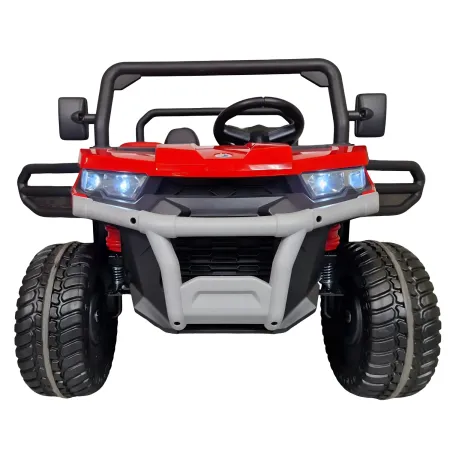 Jeep Elettrica per Bambini 24V Rosso 2 Posti 6 Ruote con MP3 e USB