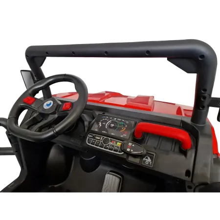Jeep Elettrica per Bambini 24V Rosso 2 Posti 6 Ruote con MP3 e USB