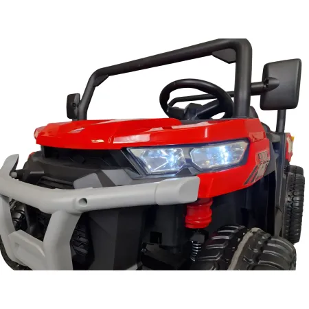 Jeep Elettrica per Bambini 24V Rosso 2 Posti 6 Ruote con MP3 e USB
