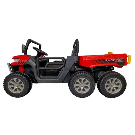 Jeep Elettrica per Bambini 24V Rosso 2 Posti 6 Ruote con MP3 e USB