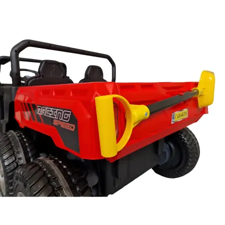 Jeep Elettrica per Bambini 24V Rosso 2 Posti 6 Ruote con MP3 e USB