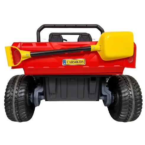 Jeep Elettrica per Bambini 24V Rosso 2 Posti 6 Ruote con MP3 e USB