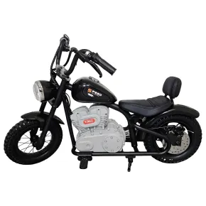Moto Elettrica per Bambini Chopper Nero 24V 200W Sedile in Pelle