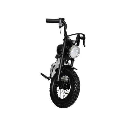 Moto Elettrica per Bambini Chopper Nero 24V 200W Sedile in Pelle