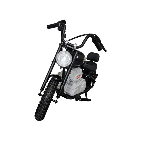 Moto Elettrica per Bambini Chopper Nero 24V 200W Sedile in Pelle