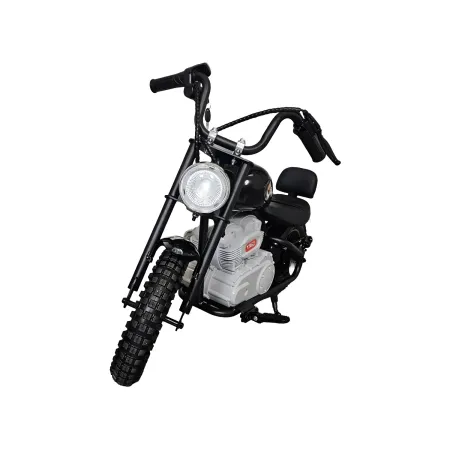 Moto Elettrica per Bambini Chopper Nero 24V 200W Sedile in Pelle