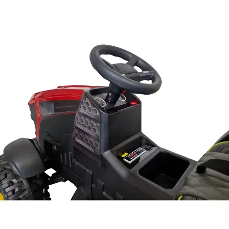 Trattore Elettrico per Bambini 12V Rosso con Rimorchio e Telecomando