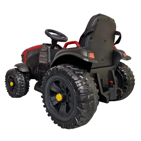 Trattore Elettrico per Bambini 12V Rosso con Rimorchio e Telecomando