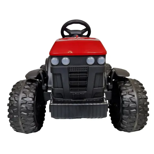 Trattore Elettrico per Bambini 12V Rosso con Rimorchio e Telecomando