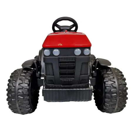 Trattore Elettrico per Bambini 12V Rosso con Rimorchio e Telecomando