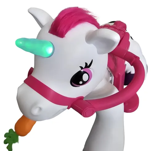 Unicorno Elettrico Cavalcabile 12V per Bambini con Luci e Suoni