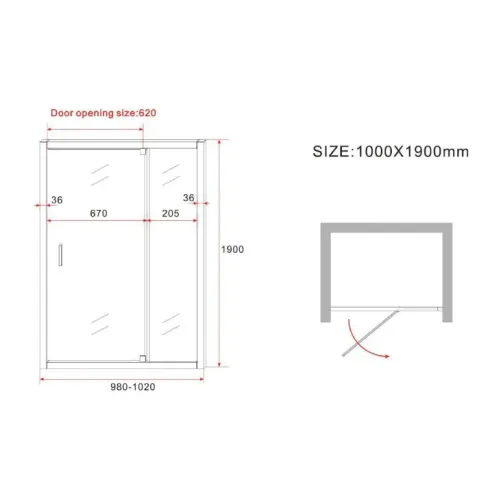 Box Doccia Nicchia 6 mm Anta Fissa Battente 90 100 110 120 130 140 in Cristallo | BricoShop24
