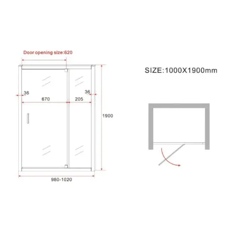 Box Doccia Nicchia 6 mm Anta Fissa Battente 90 100 110 120 130 140 in Cristallo | BricoShop24