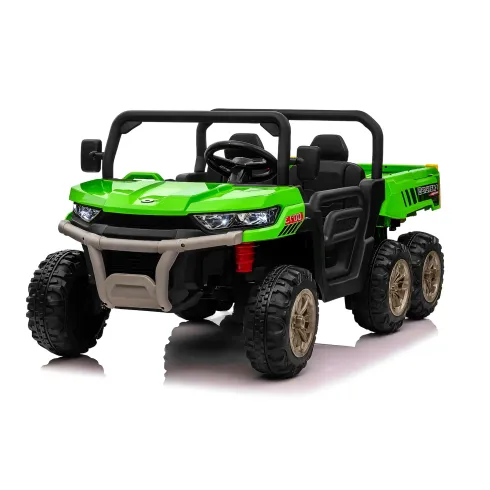 Jeep Elettrica per Bambini 24V Verde 2 Posti Telecomando e Luci LED