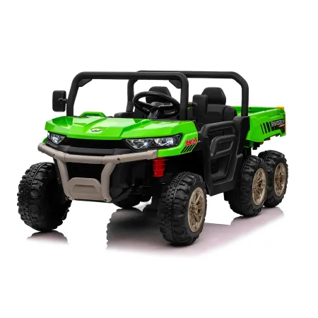 Jeep Elettrica per Bambini 24V Verde 2 Posti Telecomando e Luci LED