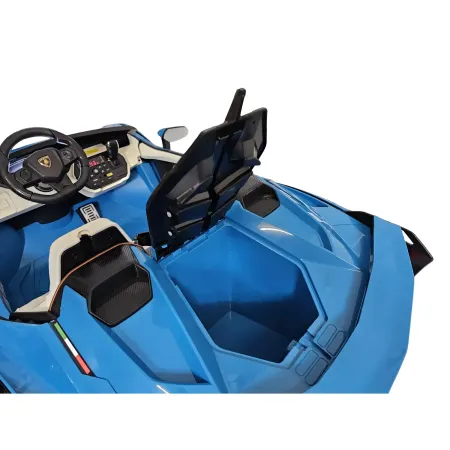 Auto Elettrica Bambini 24V Lamborghini Sian Blu 2 posti Sedili in Pelle
