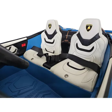 Auto Elettrica Bambini 24V Lamborghini Sian Blu 2 posti Sedili in Pelle