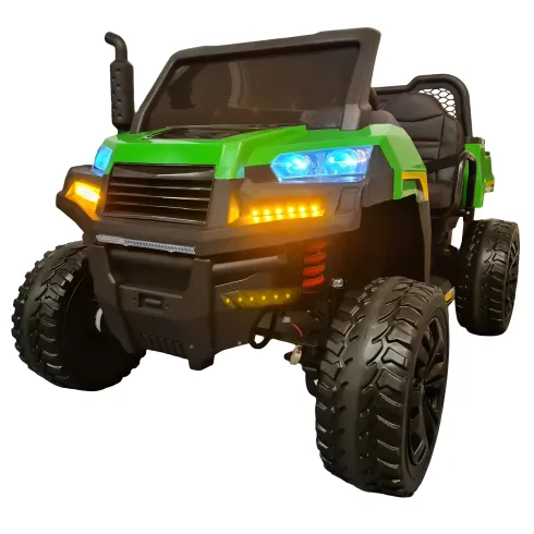 Jeep Elettrica 4x4 per Bambini 2 Posti Telecomando e Sedile in Pelle