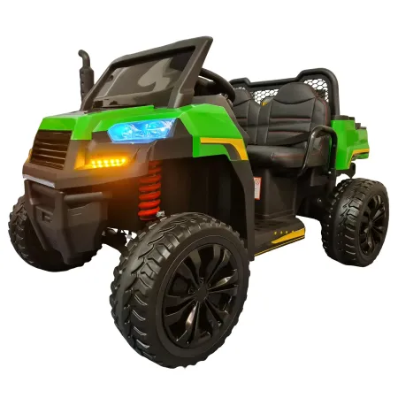 Jeep Elettrica 4x4 per Bambini 2 Posti Telecomando e Sedile in Pelle