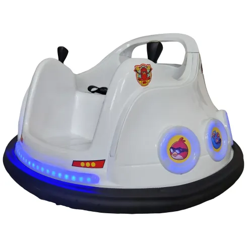 Autoscontro Elettrica Bambini Angry Birds 6V Bianco Paraurti in Gomma