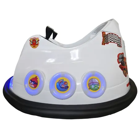 Autoscontro Elettrica Bambini Angry Birds 6V Bianco Paraurti in Gomma