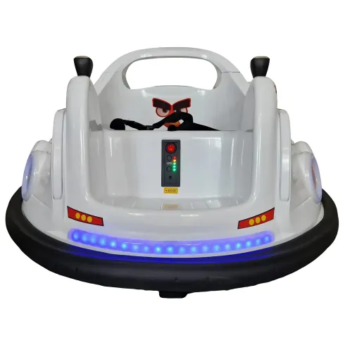 Autoscontro Elettrica Bambini Angry Birds 6V Bianco Paraurti in Gomma