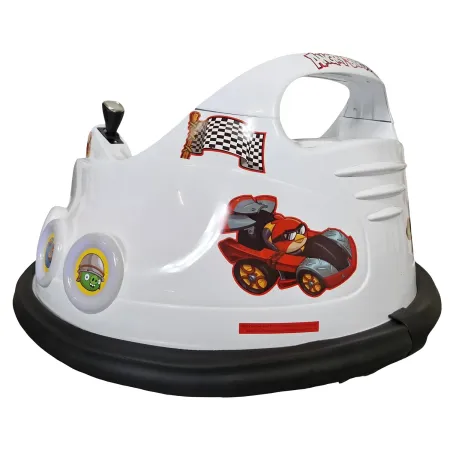 Autoscontro Elettrica Bambini Angry Birds 6V Bianco Paraurti in Gomma