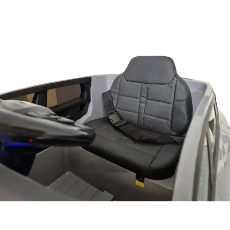 Macchina Elettrica Bambini 12V Grigio Telecomando e Sedile in Pelle