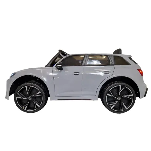 Macchina Elettrica Bambini 12V Grigio Telecomando e Sedile in Pelle