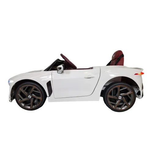 Auto Elettrica Bambini 12V Bianco Telecomando e Cinture a 3 Punti