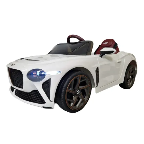 Auto Elettrica Bambini 12V Bianco Telecomando e Cinture a 3 Punti