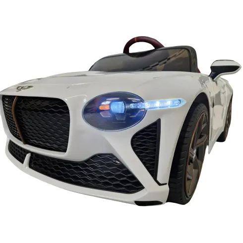 Auto Elettrica Bambini 12V Bianco Telecomando e Cinture a 3 Punti