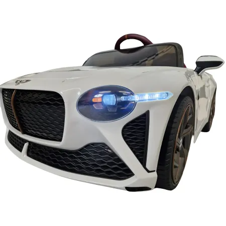 Auto Elettrica Bambini 12V Bianco Telecomando e Cinture a 3 Punti