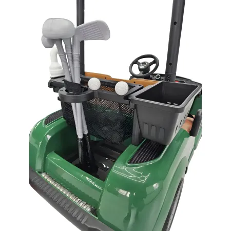 Golf Kart Elettrico Bambini 24V Verde con Palline e Bastoni