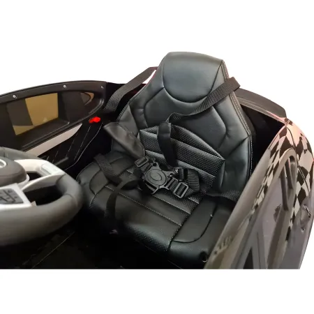 Auto Elettrica per Bambini Mercedes Nero 12V 4 Motori e Cintura 5 Punti