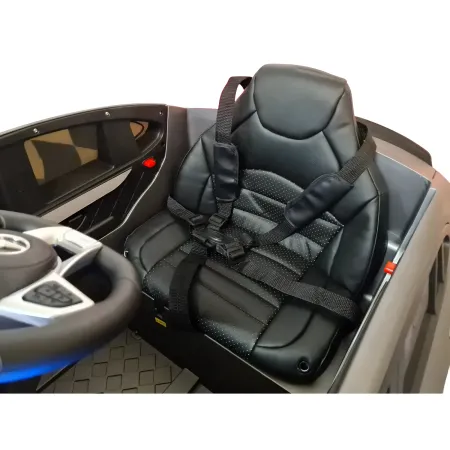 Auto Elettrica per Bambini 12V Grigio con Telecomando e Luci LED