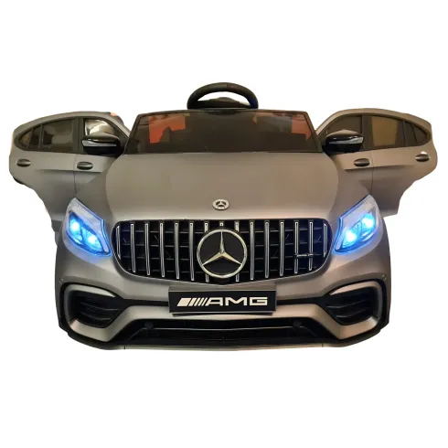 Auto Elettrica per Bambini 12V Grigio con Telecomando e Luci LED