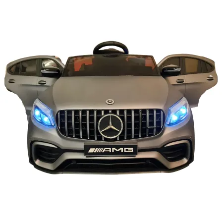 Auto Elettrica per Bambini 12V Grigio con Telecomando e Luci LED