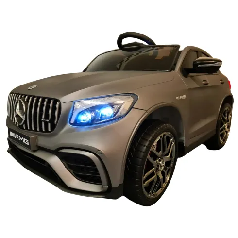 Auto Elettrica per Bambini 12V Grigio con Telecomando e Luci LED