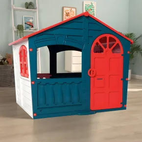 Casetta per Bambini in Plastica con Porta e Finestre Apribili Verde 2