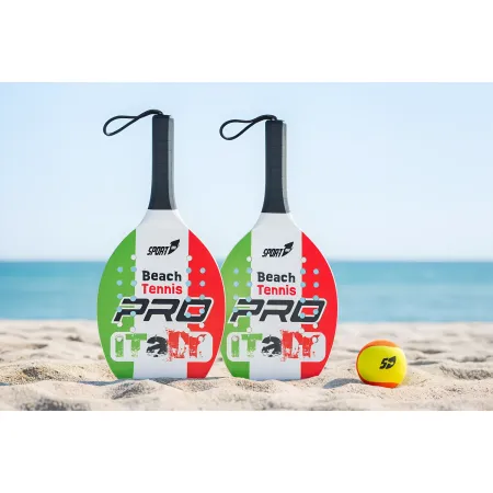 Set Racchettoni da Beach Tennis in Legno Colore Italia Pallina Inclusa